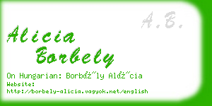 alicia borbely business card